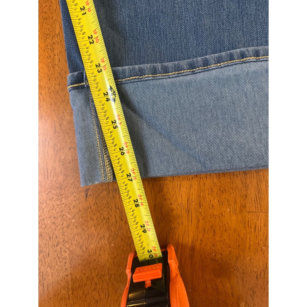 Halara Blue Wide Leg Cuffed Jeans High Waisted Medium Wash Denim Size L Tall - Picture 8 of 8